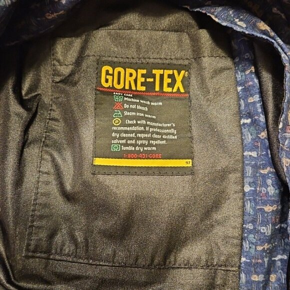 Forresters Drytech Rain Jacket Womens M Gore-Tex Blue Print Full Zip - Picture 12 of 15